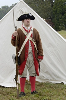 American soldier at a reenactment on the Yorktown Battlefield