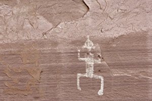 Pre Columbian Prints: Anasazi/Ancestral Puebloan petroglyph of a human figure at the White House