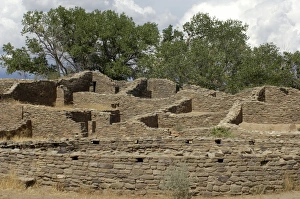 Pre Columbian Prints: Anasazi / Ancestral Puebloan ruins of a Chacoan outlier pueblo at Aztec