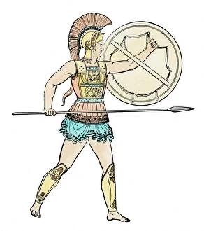 Lance Collection: Ancient Greek soldier