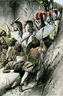 Images Dated 6th December 2011: Ancient Greeks holding the pass of Thermopylae, 480 BC