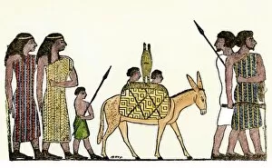 Donkey Gallery: Ancient Hebrews traveling into Egypt
