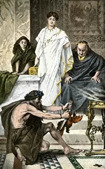 Ancient Roman haruspex sacrifice