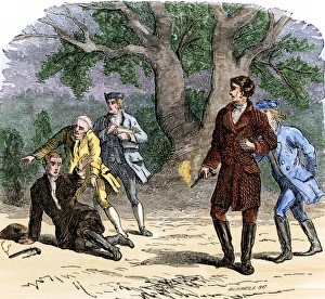 Tennessee Prints: Andrew Jackson winning a pistol duel