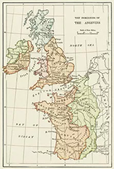 13th Century Collection: Angevin kings holdings in France and Britain