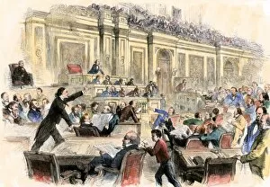 Debate Gallery: Angry US Congressmen debate secession, 1860