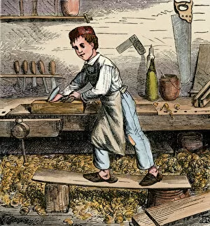 18th Century Collection: Apprentice carpenter