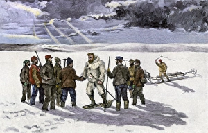 Arctic Ocean Prints: Arctic explorer Robert Peary meeting the Relief Expedition on the Greenland