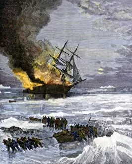 Ship Wreck Collection: Arctic rescue ship disaster off Siberia, 1882