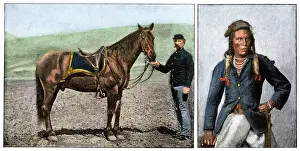 US Army survivors of Custers Last Stand - horse and scout, Curley
