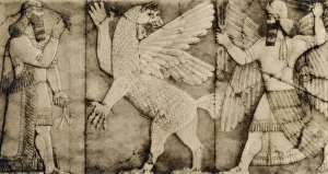 Assyria Gallery: Assyrian winged lion bas-relief