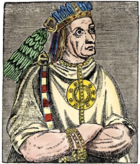 Latin America:Caribbean Prints: Atahualpa, last Inca king of Peru
