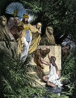 Bible Story Gallery: Baby Moses found by an Egyptian princess