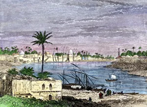 Baghdad straddling the Tigris River
