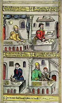Trade Collection: Bakers at their trade in the late Middle Ages