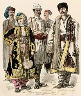 Native Costume Gallery: Balkan people, 1800s