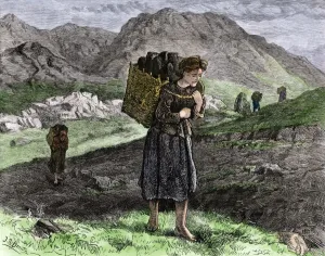 Bare Foot Prints: Barefoot Irish peat-gatherers on the moors