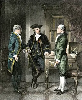 Meeting Prints: Baron Johann de Kalb introducing the Marquis de Lafayette to Silas Deane during