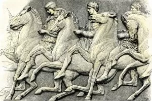 Acropolis Gallery: Bas-relief horsemen from the Parthenon, Athens