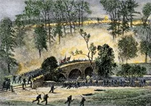 Union Gallery: Battle of Antietam combat at Burnside Bridge, 1862