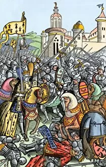Walled City Collection: Battle of Auray, France, Hundred Years War, 1364