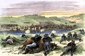 Colorado Prints: Battle of Beecher Island on the Arikaree Fork between Colonel Forsyths Buffalo