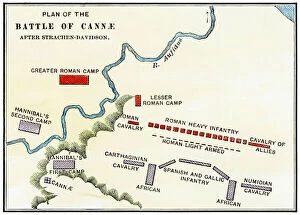 Ancient history Collection: Battle of Cannae plan, 216 BC