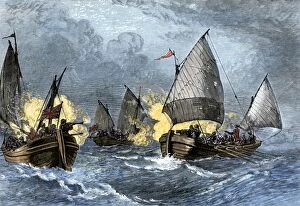 Chesapeake Bay Gallery: Battle of Pocomoke Sound in colonial Maryland, 1630s