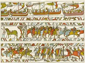 Norman Conquest Gallery: Bayeaux Tapestry portraying the Norman Conquest