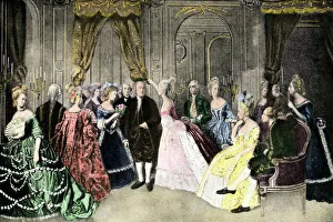 Benjamin Franklin representing the American cause at Louis XVIs court