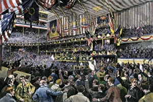 Presidential Election Collection: Benjamin Harrison nominated for president in Chicago, 1888