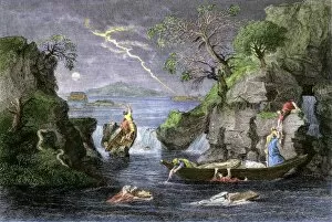 Old Testament Gallery: Biblical Flood destroying the wicked