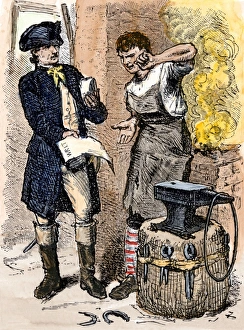 Protest Prints: Blacksmith angry at being served a tax demand