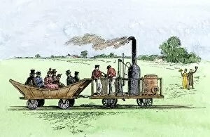 Steam Locomotive Gallery: B&O Railroads Tom Thumb steam locomotive, 1830