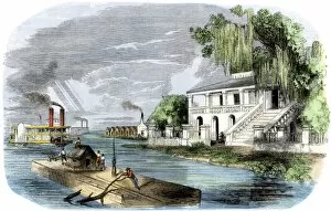 Farming:agriculture Gallery: Boats on the lower Mississippi River, 1850s