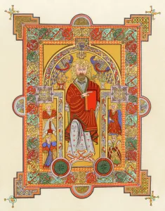 Europe Gallery: Book of Kells illustration of St. Matthew