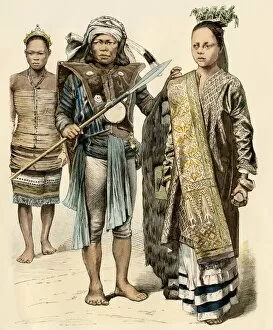 Indonesia Gallery: Borneo natives, 1800s