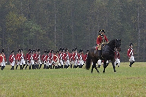 Formation Prints: British army on the field in a reenactment of the surrender at Yorktown