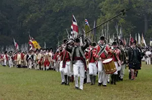 Formation Prints: British army takes the field in a reenactment of the surrender at Yorktown