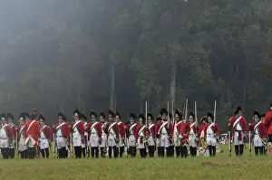 Formation Prints: British army takes the field in a reenactment of the surrender at Yorktown
