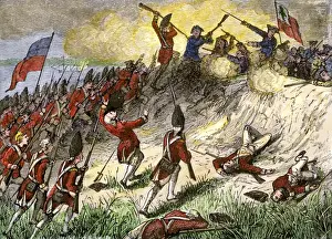 British assault on the American position atop Breeds Hill