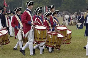Formation Prints: British drummer boys in a reenactment of the surrender at Yorktown Battlefield