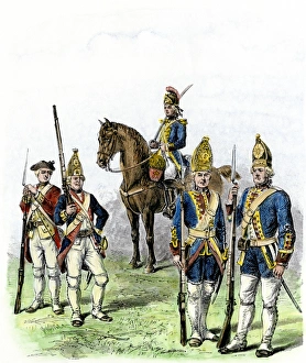 British and Hessian soldiers in the American Revolution