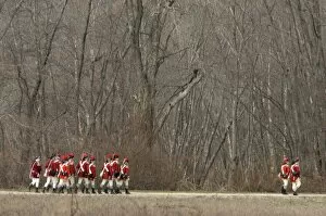 British Army Gallery: British soldiers in a Battle of Concord reenactment