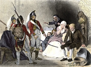British soldiers quartered in an American colonial home
