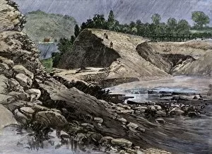 Pennsylvania Gallery: Broken dam that caused the Johnstown Flood, 1889