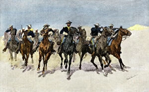 Remington Gallery: Buffalo soldiers charging to the rescue