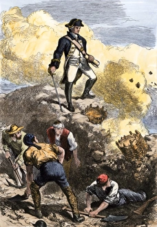 Battle Of Bunker Hill Gallery: Bunker Hill defended by American minutemen, 1775