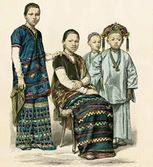 India & Asia Gallery: Burmese family of the Karenni