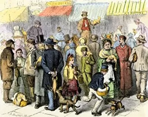 Farmers Market Gallery: Buying Thanksgiving turkeys in Hartford, Connecticut, 1870s